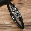 Alloy Dumbbell Geometric Leather Woven Polishing Unisex Men's Bracelet Jewelry Fashion