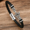 Alloy Dumbbell Geometric Leather Woven Polishing Unisex Men's Bracelet Jewelry Fashion
