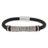 Alloy Dumbbell Geometric Leather Woven Polishing Unisex Men's Bracelet Jewelry Fashion