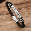 Alloy Dumbbell Geometric Leather Woven Polishing Unisex Men's Bracelet Jewelry Fashion