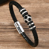 Alloy Dumbbell Geometric Leather Woven Polishing Unisex Men's Bracelet Jewelry Fashion