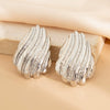 Alloy Earrings Ins Style Irregular Bow Flower Electroplated