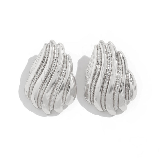 Alloy Earrings Ins Style Irregular Bow Flower Electroplated