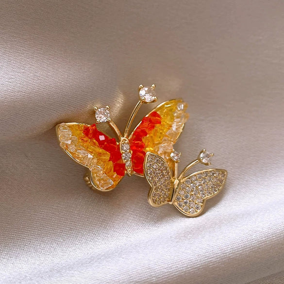 Alloy Electroplated Animal Style Butterfly Brooch For Women