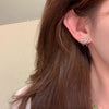 Alloy Electroplated Animal Zodiac Design Women's Cat Eye Double Fishtail Ear Clip Earrings
