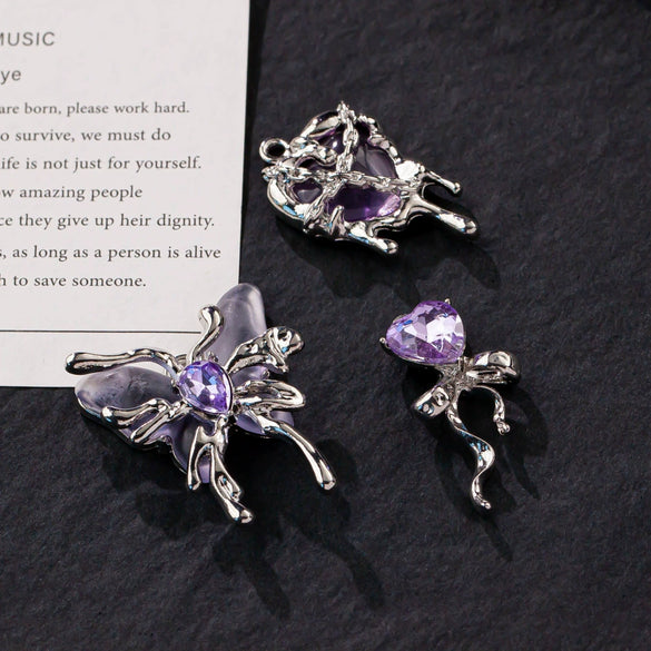Alloy Electroplated Beaded Butterfly Love Rose Style Bracelet Necklace Accessories Diy Handmade