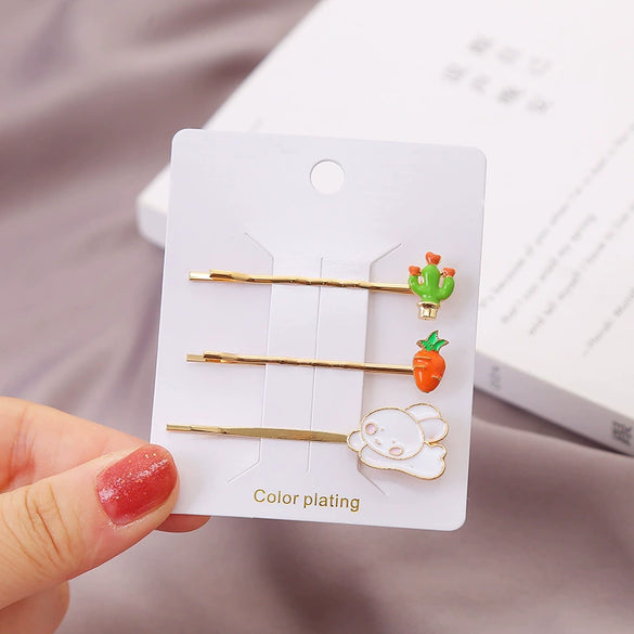 Alloy Electroplated Cartoon Animals Women's Word Clip Hairpin Hair Accessories