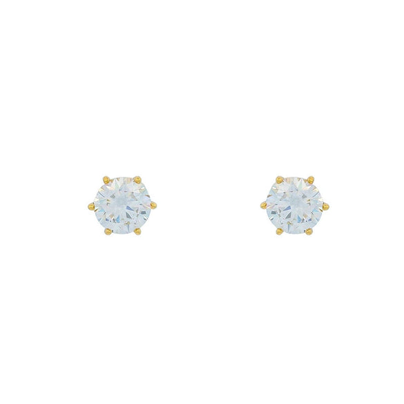 Alloy Electroplated Casual Style Sixclaw Single Zircon Earrings For Women