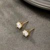 Alloy Electroplated Casual Style Sixclaw Single Zircon Earrings For Women