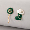 Alloy Electroplated Christmas Tree And Elk Geometric Earrings Cute Retro Holiday Design In Red And Green