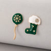 Alloy Electroplated Christmas Tree And Elk Geometric Earrings Cute Retro Holiday Design In Red And Green