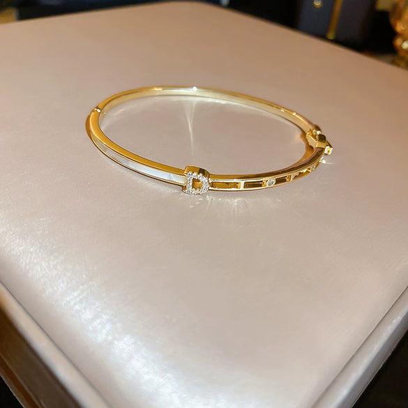 Alloy Electroplated Cold Style Sun And Moon Open Bracelet For Women