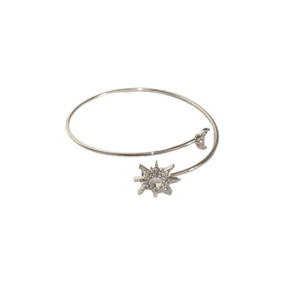 Alloy Electroplated Cold Style Sun And Moon Open Bracelet For Women