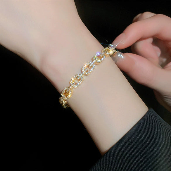 Alloy Electroplated Cold Style Sun And Moon Open Bracelet For Women