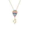 Alloy Electroplated Colorful Zircon Inlaid Hot Air Balloon Family Necklace Pendant