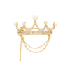 Alloy Electroplated Crown Moulding Tassel Brooch Women's Temperament Suit Accessories
