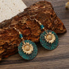 Alloy Electroplated Double Sunflower Pattern Women's Bohemian Earrings