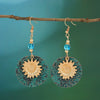 Alloy Electroplated Double Sunflower Pattern Women's Bohemian Earrings