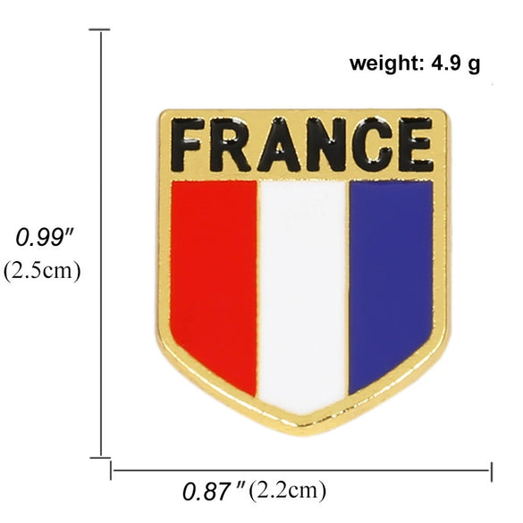 Alloy Electroplated Eiffel Tower Flag Brooch Romantic Style Unisex