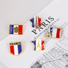 Alloy Electroplated Eiffel Tower Flag Brooch Romantic Style Unisex