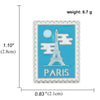Alloy Electroplated Eiffel Tower Flag Brooch Romantic Style Unisex