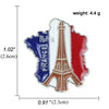 Alloy Electroplated Eiffel Tower Flag Brooch Romantic Style Unisex