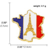 Alloy Electroplated Eiffel Tower Flag Brooch Romantic Style Unisex