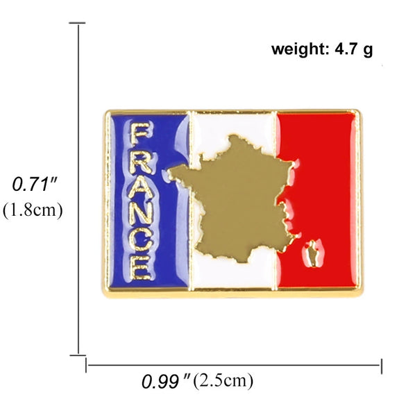 Alloy Electroplated Eiffel Tower Flag Brooch Romantic Style Unisex