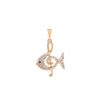 Alloy Electroplated Elegant Animal Zodiac Small Fish Microinlaid Zircon Necklace Pendant