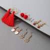 Alloy Electroplated Festival Element Geometric Elk Snowflake Tassel Earrings