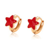 Alloy Electroplated Fivepointed Star Earrings For Women