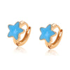 Alloy Electroplated Fivepointed Star Earrings For Women