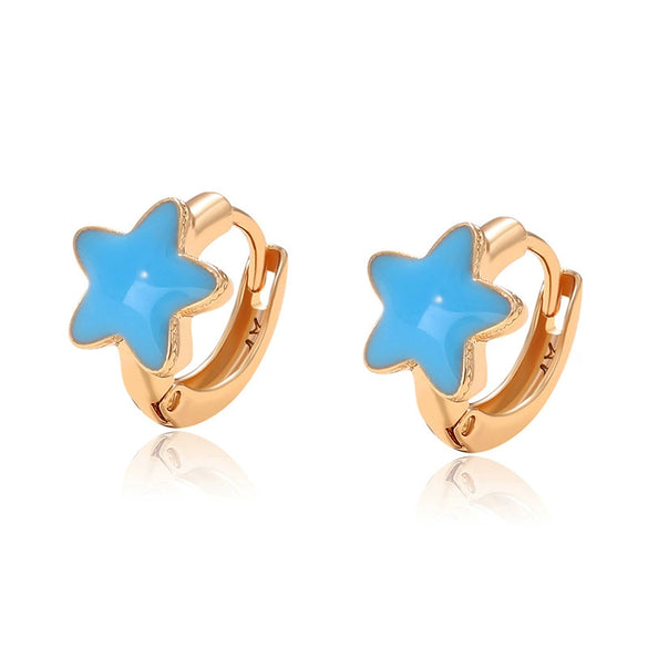Alloy Electroplated Fivepointed Star Earrings For Women