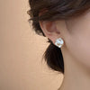 Alloy Electroplated Flower Camellia Women's Earrings