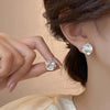Alloy Electroplated Flower Camellia Women's Earrings