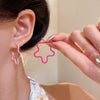 Alloy Electroplated Flower Heart Asymmetric Blue Gradient Women's Earrings