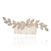 Alloy Electroplated Flower Leaf Bridal Comb