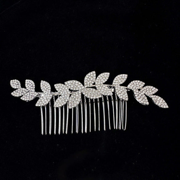 Alloy Electroplated Flower Leaf Bridal Comb
