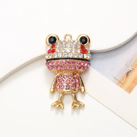 Alloy Electroplated Frog Shaped Diamond Jewelry Accessories For Female