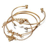 Alloy Electroplated Geometric Bracelet Set With Cactus Triangle Knot Letter And Arrow Charms Ins Style Fashion Bangle Set