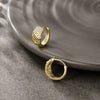 Alloy Electroplated Geometric Cut Out Women's Earrings With Microencrusted Zircon