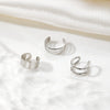 Alloy Electroplated Geometric Fashion Ol Three Layer Wide U Shaped Ear Clip 3 Piece Set For Unisex