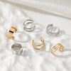 Alloy Electroplated Geometric Fashion Ol Three Layer Wide U Shaped Ear Clip 3 Piece Set For Unisex