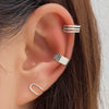 Alloy Electroplated Geometric Fashion Ol Three Layer Wide U Shaped Ear Clip 3 Piece Set For Unisex
