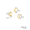 Alloy Electroplated Geometric Fashion Ol Three Layer Wide U Shaped Ear Clip 3 Piece Set For Unisex