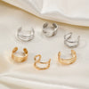 Alloy Electroplated Geometric Fashion Ol Three Layer Wide U Shaped Ear Clip 3 Piece Set For Unisex