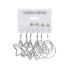 Alloy Electroplated Geometric Fivepointed Star And Circle Women's Earrings