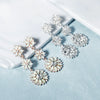 Alloy Electroplated Geometric Flower Style Earrings