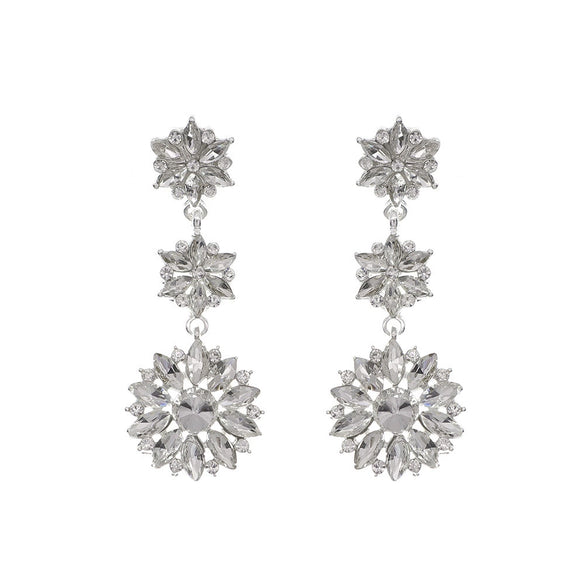 Alloy Electroplated Geometric Flower Style Earrings