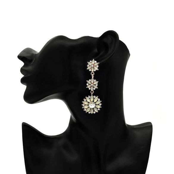 Alloy Electroplated Geometric Flower Style Earrings